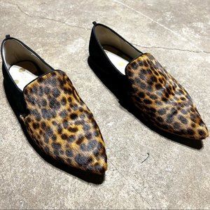 Boden | Cheetah/ Leopard Calf Hair Pointed Toe Suede Loafer Flats Size 39
